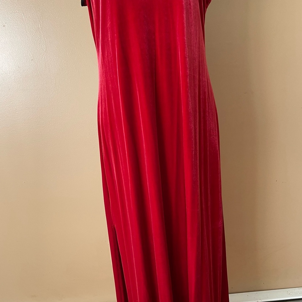 Valerie Stevens Scarlet Velvet Slip Dress size large - Picture 4 of 10